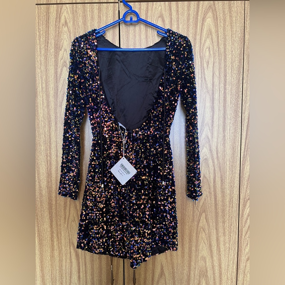 Angel Biba Sequin Black Dress